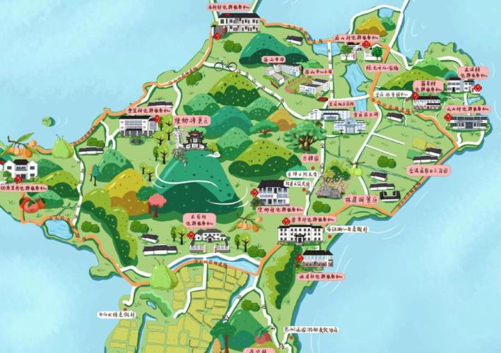 名山手绘地图旅游的独特视角